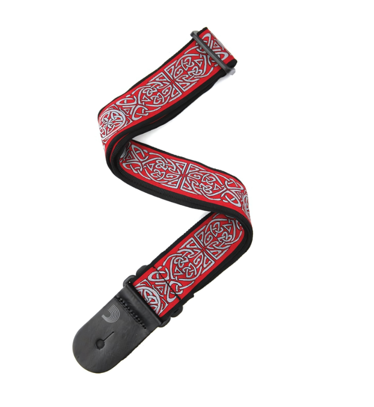 D’Addario Guitar Strap, Celtic Guitar Strap, Nylon Guitar Strap, Adjustable Guitar Strap, Leather End Strap, Woven Strap for Guitar, Guitar Accessories, World Tour Series, Acoustic & Electric Strap, Stylish Guitar Strap
