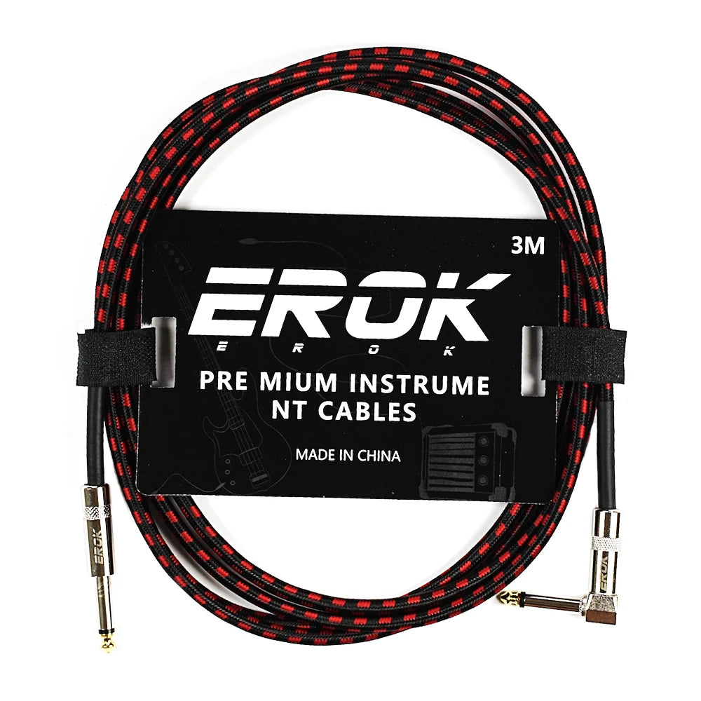 EROK 1.5M/3M/6M/10M Premium Guitar Cable 1/4 Inch Instrument Cable-Super Durable Guitar Chord- AMP Cord for Bass