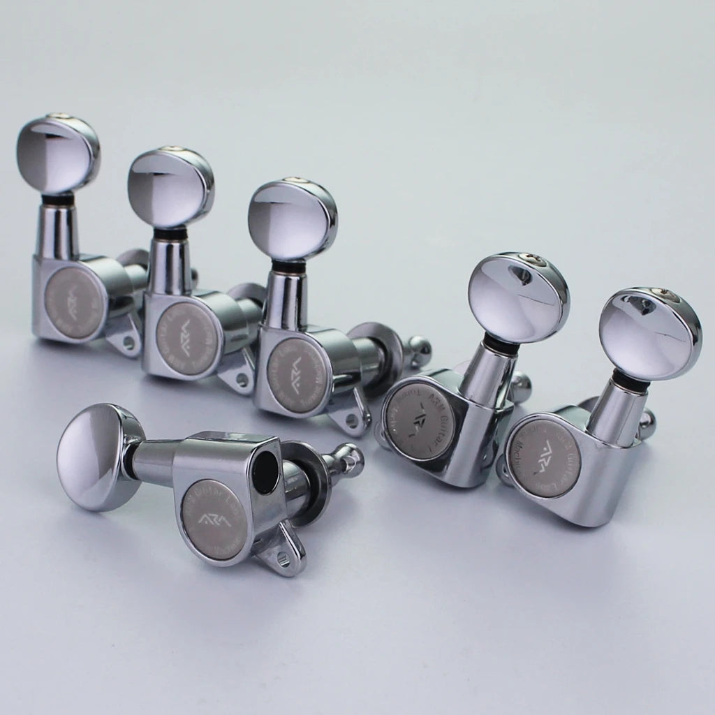 ARM Electric Guitar Machine Heads Metal Tuners Mini Oval Tuner for ST TL Chrome Black Gold Tuning Pegs