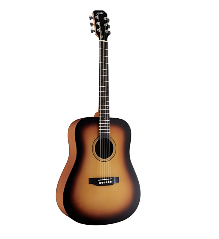 Austin AA25DSSB acoustic guitar with chrome machine heads, Austin AA25DSSB open pore finish guitar with sunburst design
