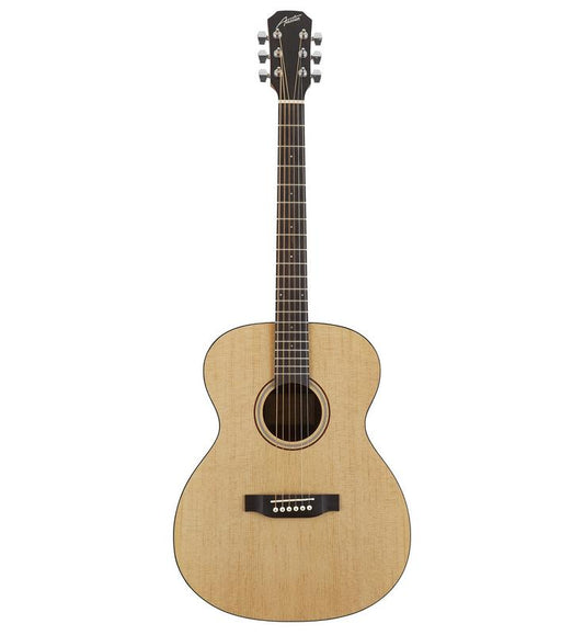 Austin AA25OS acoustic orchestra guitar front view natural finish, Side profile of Austin AA25OS compact acoustic guitar, Austin AA25OS acoustic orchestra guitar front view natural finish, Side profile of Austin AA25OS compact acoustic guitarClose-up of Austin AA25OS techwood fingerboard and inlay, Austin AA25OS open pore finish acoustic guitar for beginners
