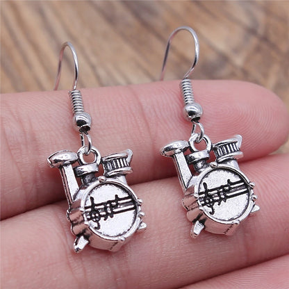 Musical Jewelry Earrings Musical Note Microphone Drum Guitar Violin Shaped Dangle Drop Earrings For Girls Women