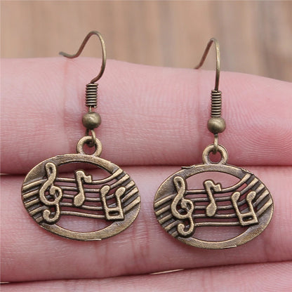 Musical Jewelry Earrings Musical Note Microphone Drum Guitar Violin Shaped Dangle Drop Earrings For Girls Women