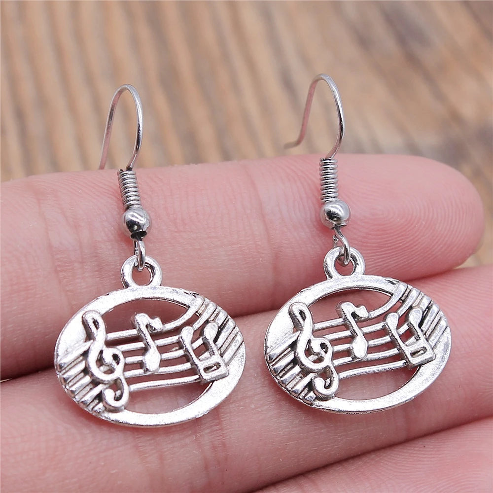 Musical Jewelry Earrings Musical Note Microphone Drum Guitar Violin Shaped Dangle Drop Earrings For Girls Women