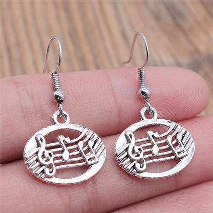 Musical Jewelry Earrings Musical Note Microphone Drum Guitar Violin Shaped Dangle Drop Earrings For Girls Women
