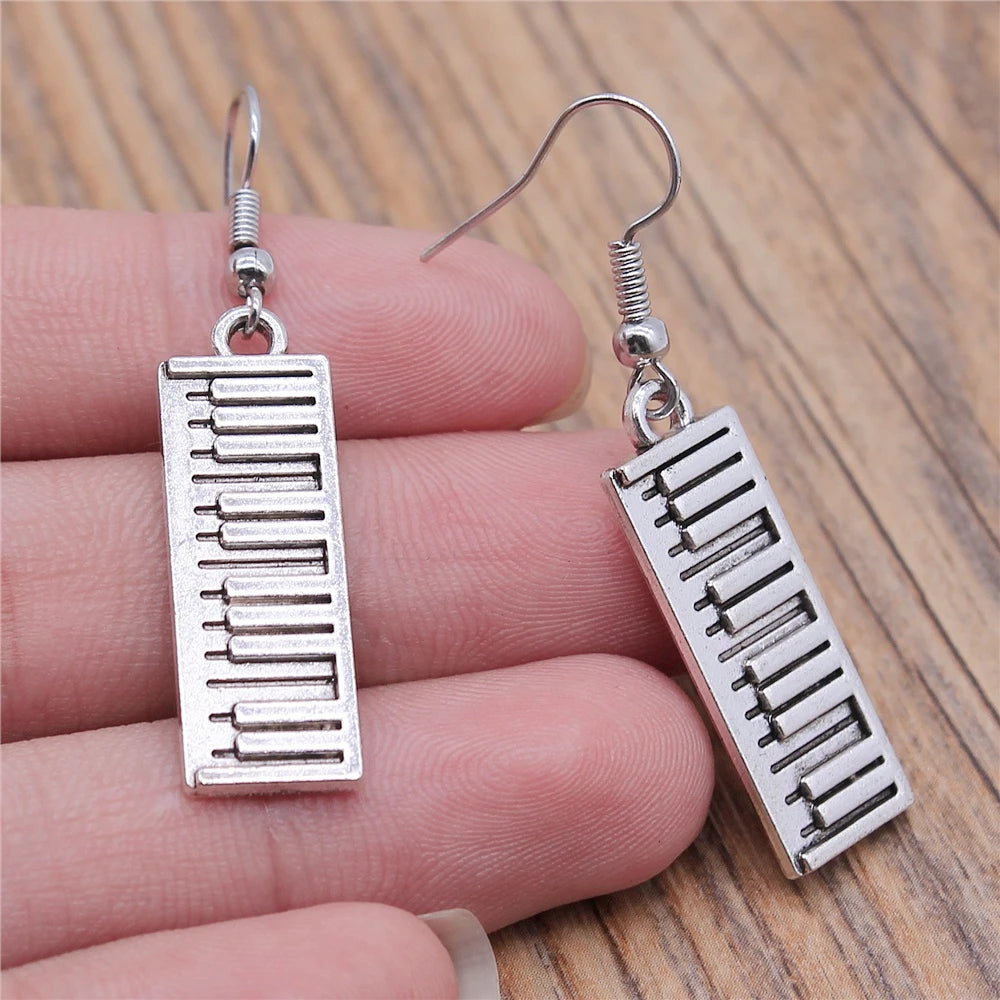 Musical Jewelry Earrings Musical Note Microphone Drum Guitar Violin Shaped Dangle Drop Earrings For Girls Women