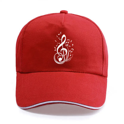 New funny Musical Notes Living Print Baseball Cap Unisex Women Men Casual Cotton Hat Snapback Hats Trucker Caps Sun-Hats