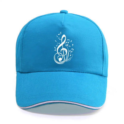 New funny Musical Notes Living Print Baseball Cap Unisex Women Men Casual Cotton Hat Snapback Hats Trucker Caps Sun-Hats