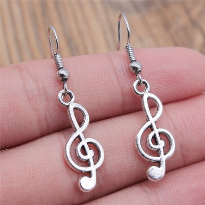 Musical Jewelry Earrings Musical Note Microphone Drum Guitar Violin Shaped Dangle Drop Earrings For Girls Women