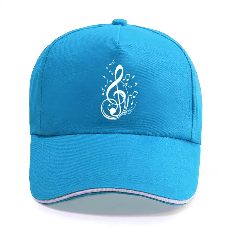 New funny Musical Notes Living Print Baseball Cap Unisex Women Men Casual Cotton Hat Snapback Hats Trucker Caps Sun-Hats