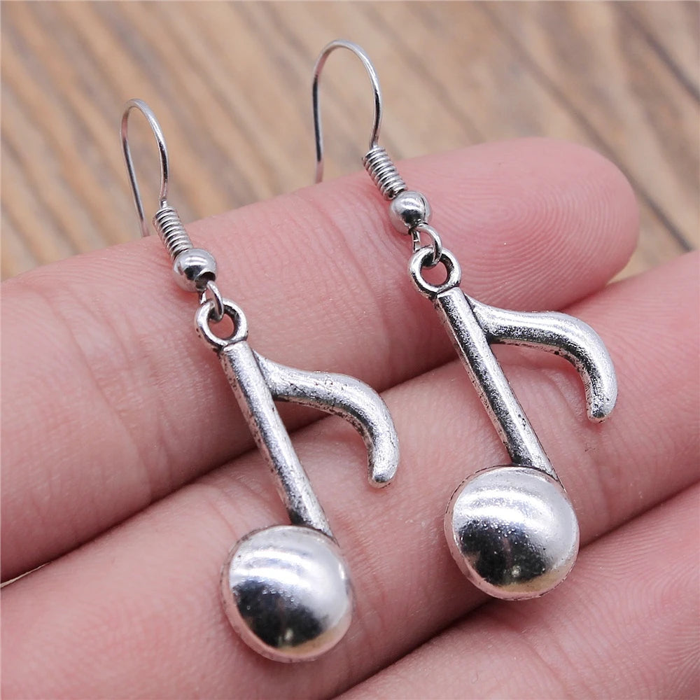 Musical Jewelry Earrings Musical Note Microphone Drum Guitar Violin Shaped Dangle Drop Earrings For Girls Women