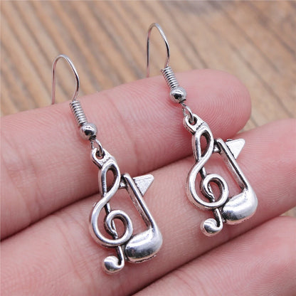 Musical Jewelry Earrings Musical Note Microphone Drum Guitar Violin Shaped Dangle Drop Earrings For Girls Women