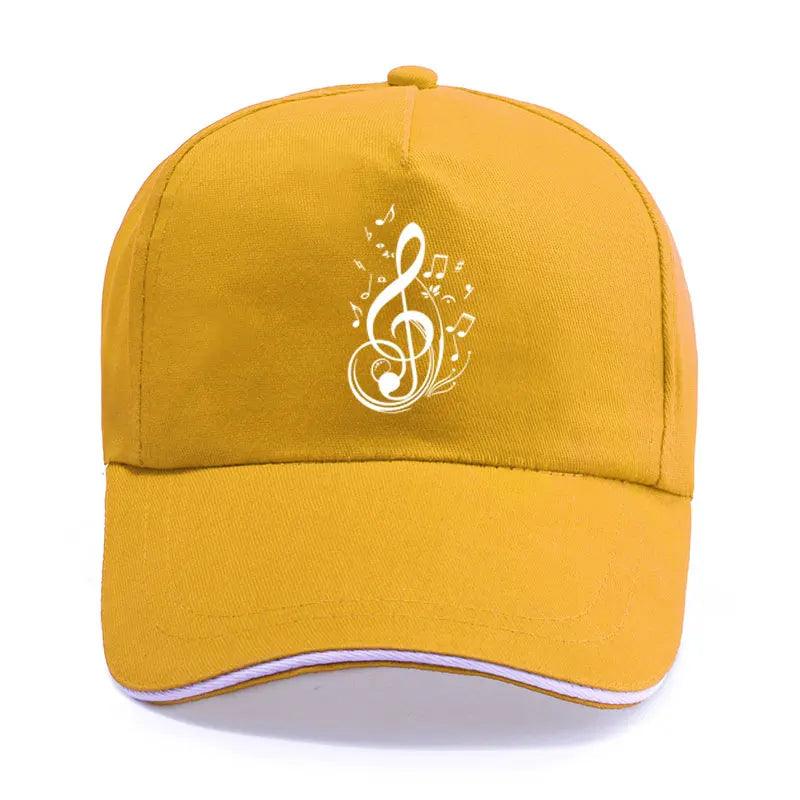 New funny Musical Notes Living Print Baseball Cap Unisex Women Men Casual Cotton Hat Snapback Hats Trucker Caps Sun-Hats