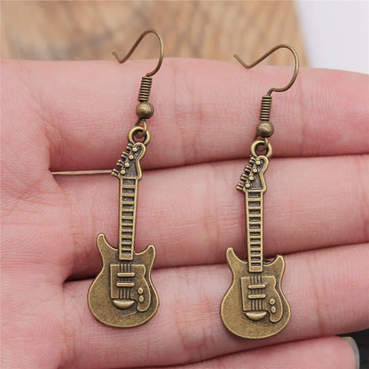 Musical Jewelry Earrings Musical Note Microphone Drum Guitar Violin Shaped Dangle Drop Earrings For Girls Women