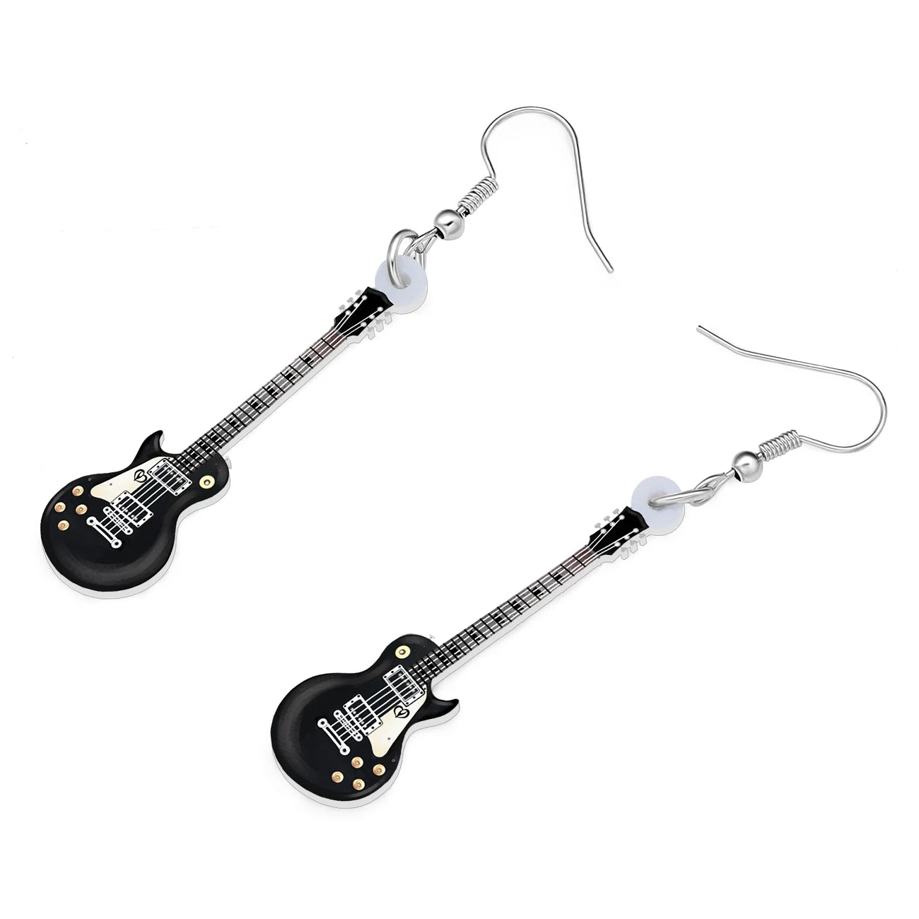 Bonsny Acrylic Anime Guitar Dangle Earrings Musical Instruments Drop Charms Fashion Jewelry For Women Girls Teens Gift Accessory