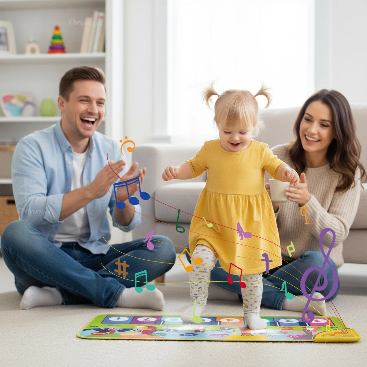 Piano Mat for Kids Kids Toddlers Floor Keyboard Dance Mat Baby Fitness Play Animal Music Blanket Instrument Toys Girl Boy Gift