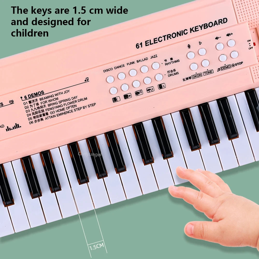 37-Key Rechargeable Electronic Piano Keyboard + Mic – Educational Music Toy for Kids