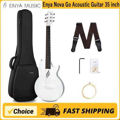 Enya Nova Go 35″ Carbon‑Fiber Travel Guitar (With Beginner Kit and Gig Bag)