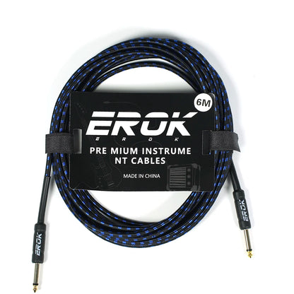 EROK 3/6/10M Guitar Audio Cable 6.35mm Plug No Noise Audio Wire Cord Musical Instrument Accessories Parts for Bass