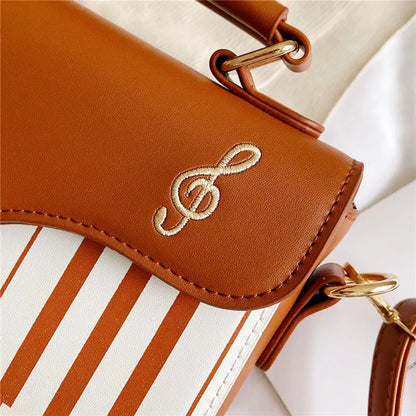 Korean Piano Design Women's Shoulder Bag PU Leather Messenger Handbag Fashion Crossbody with Coin Pocket