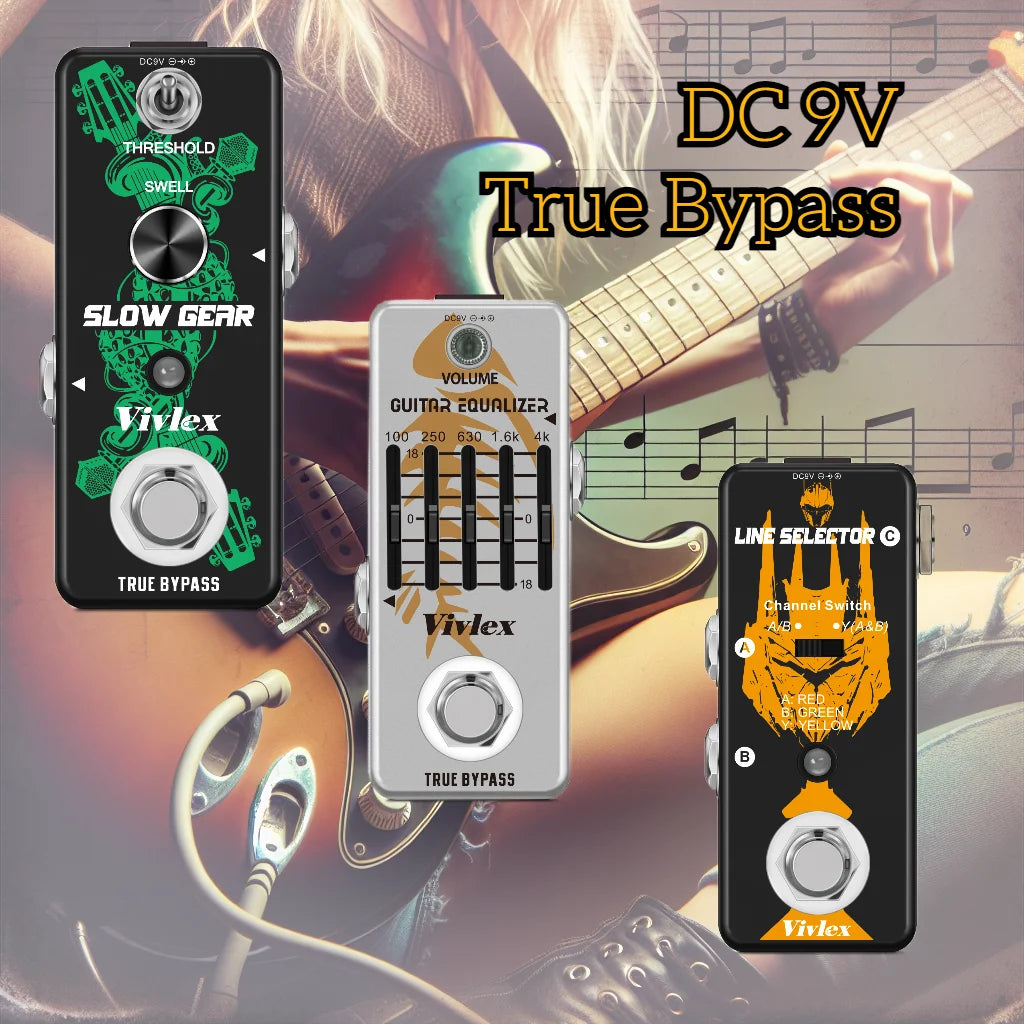 VIVLEX-Guitar Pedals Super Effects, Pedal Tuner, Overdrive Delay, Reverb Distortion, Fuzz Noise Gate, Flanger Metal Zone, Blues