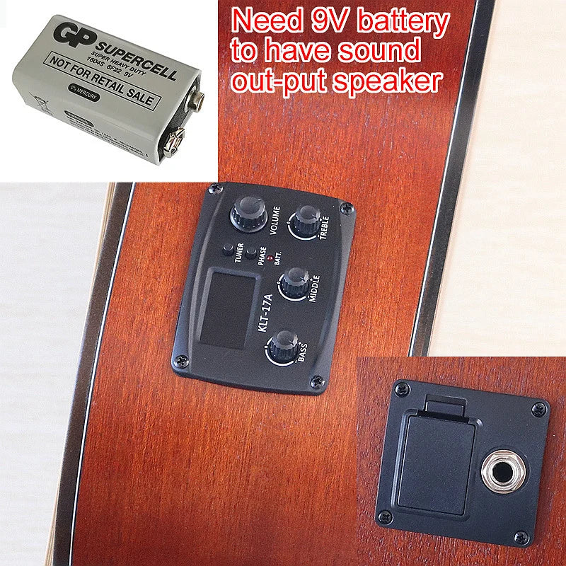 Thin-Body Acoustic-Electric Guitar Bundle – Beginner Guitar with Free Gig Bag & Extra Strings