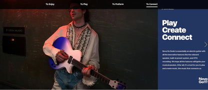 Enya Nova Go Sonic Carbon-Fiber Smart Electric Guitar – Built-In 10 W Speaker & On-Board Effects