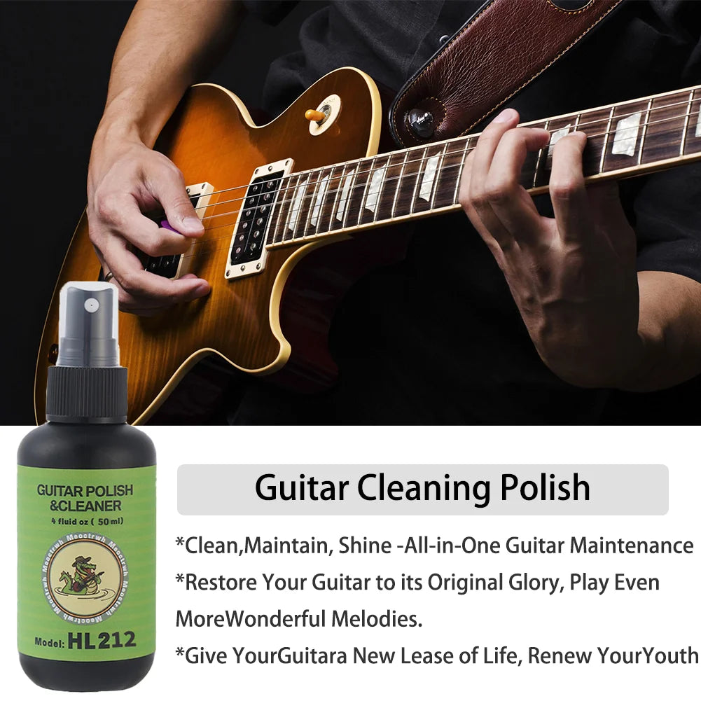 Guitar Cleaning Kit All IN ONE fretboard Lemon Oil Polish String Cleaner Guitar string winder for Guitar Cleaning Maintenance