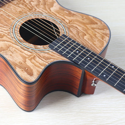 Thin-Body Acoustic-Electric Guitar Bundle – Beginner Guitar with Free Gig Bag & Extra Strings