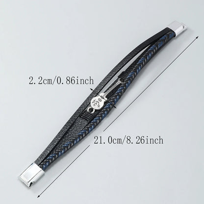 Hip-hop rock jewelry bracelets bangles fashion guitar PU leather bracelet for men