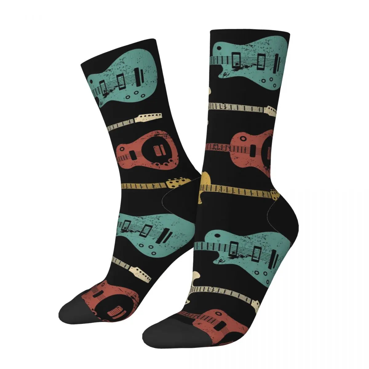 Retro Guitar Socks Harajuku High Quality Stockings All Season Long Socks Accessories for Man's Woman's Birthday Present