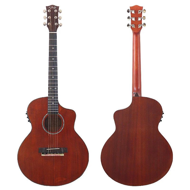 Thin-Body Acoustic-Electric Guitar Bundle – Beginner Guitar with Free Gig Bag & Extra Strings