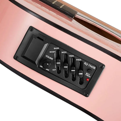 Full-Size Thinline Cutaway Acoustic Electric Guitar Package with 10 Watt Amp - Perfect for Live Performances Practice Sessions