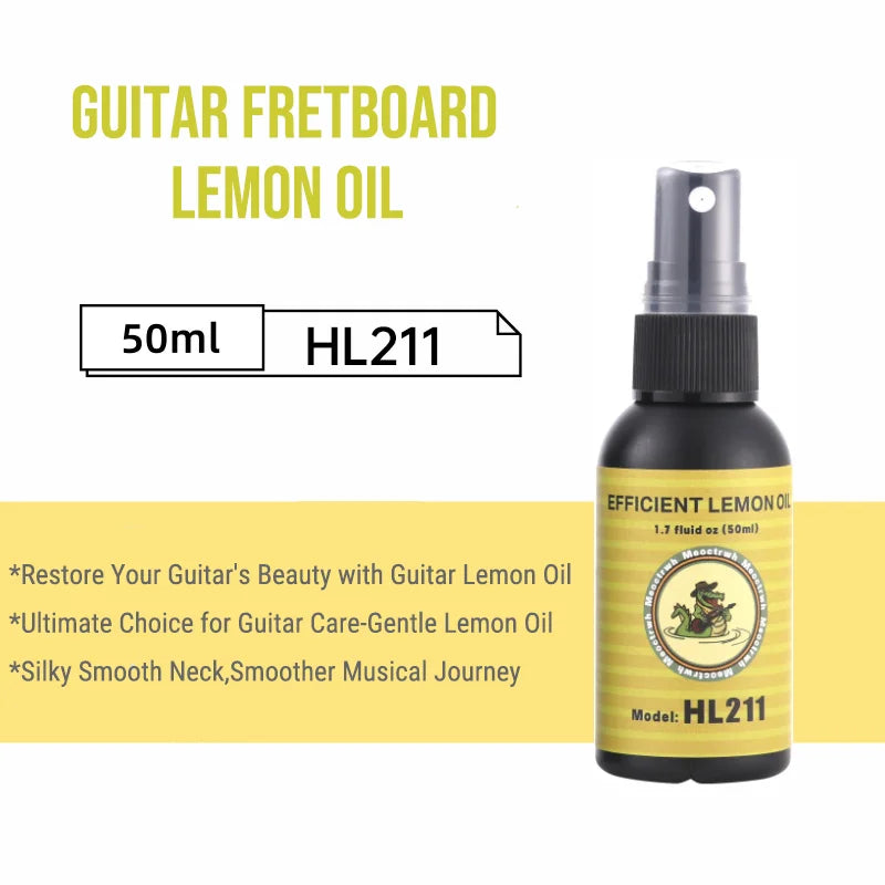 Guitar Cleaning Kit All IN ONE fretboard Lemon Oil Polish String Cleaner Guitar string winder for Guitar Cleaning Maintenance