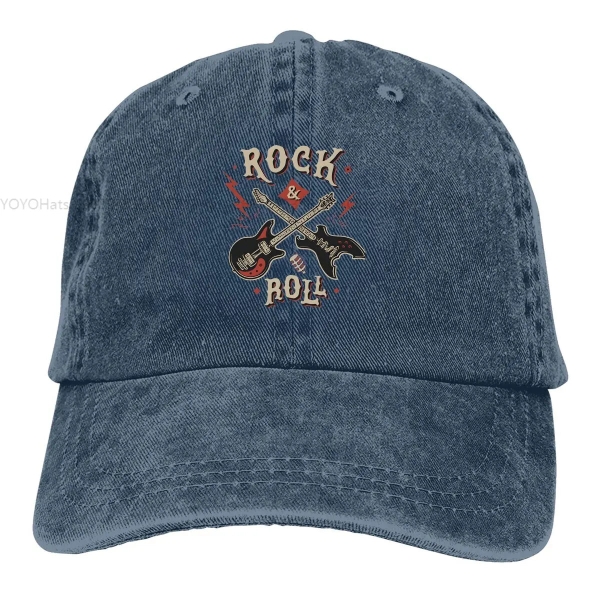 Rock N Roll Multicolor Hat Peaked Women's Cap Guitar Lovers Personalized Visor Protection Hats