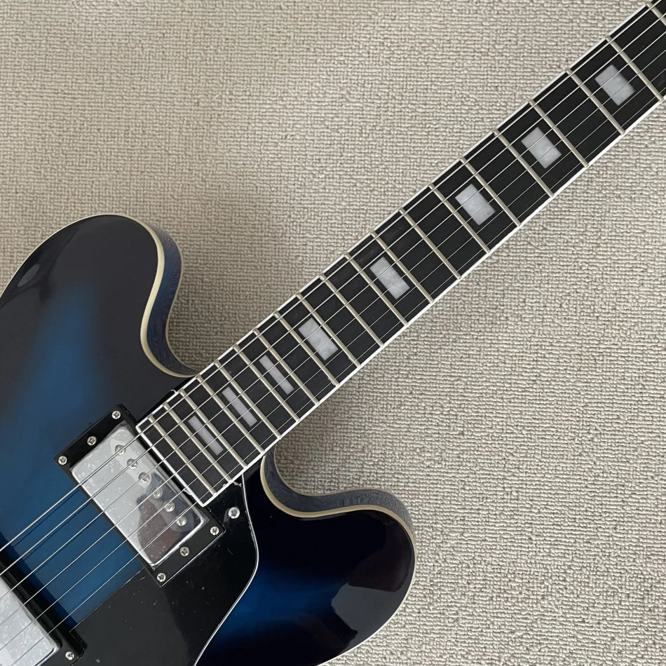 Made in China, hollow jazz electric guitar, Chrome Hardware, HH pickup, maple guitar body, free delivery