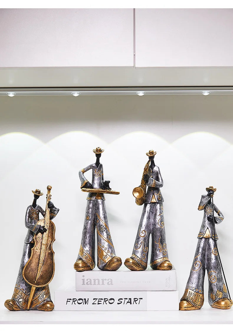 Creative American Band Decoration Musical Instrument Model Living Room Porch Study Nordic Arts And Crafts Statue Sculpture Home