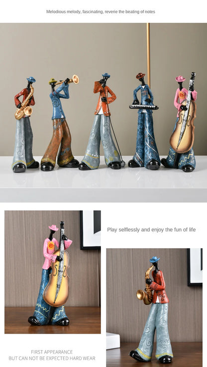 Creative American Band Decoration Musical Instrument Model Living Room Porch Study Nordic Arts And Crafts Statue Sculpture Home