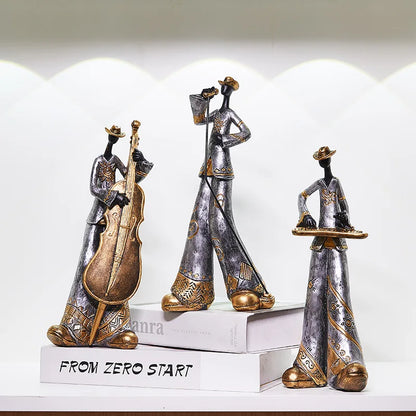 Creative American Band Decoration Musical Instrument Model Living Room Porch Study Nordic Arts And Crafts Statue Sculpture Home