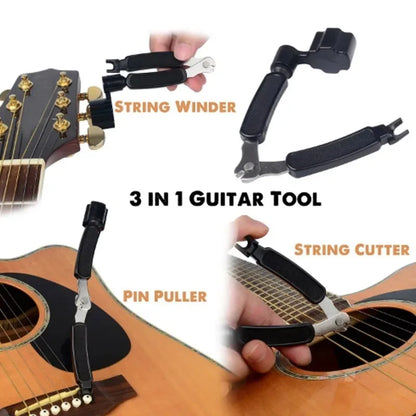 3 IN 1 Guitar String Winder + String Cutter + Pin Puller Instrument Guitar Maintenance Tool Repair
