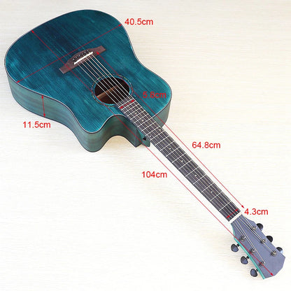 Thin-Body Acoustic-Electric Guitar Bundle – Beginner Guitar with Free Gig Bag & Extra Strings