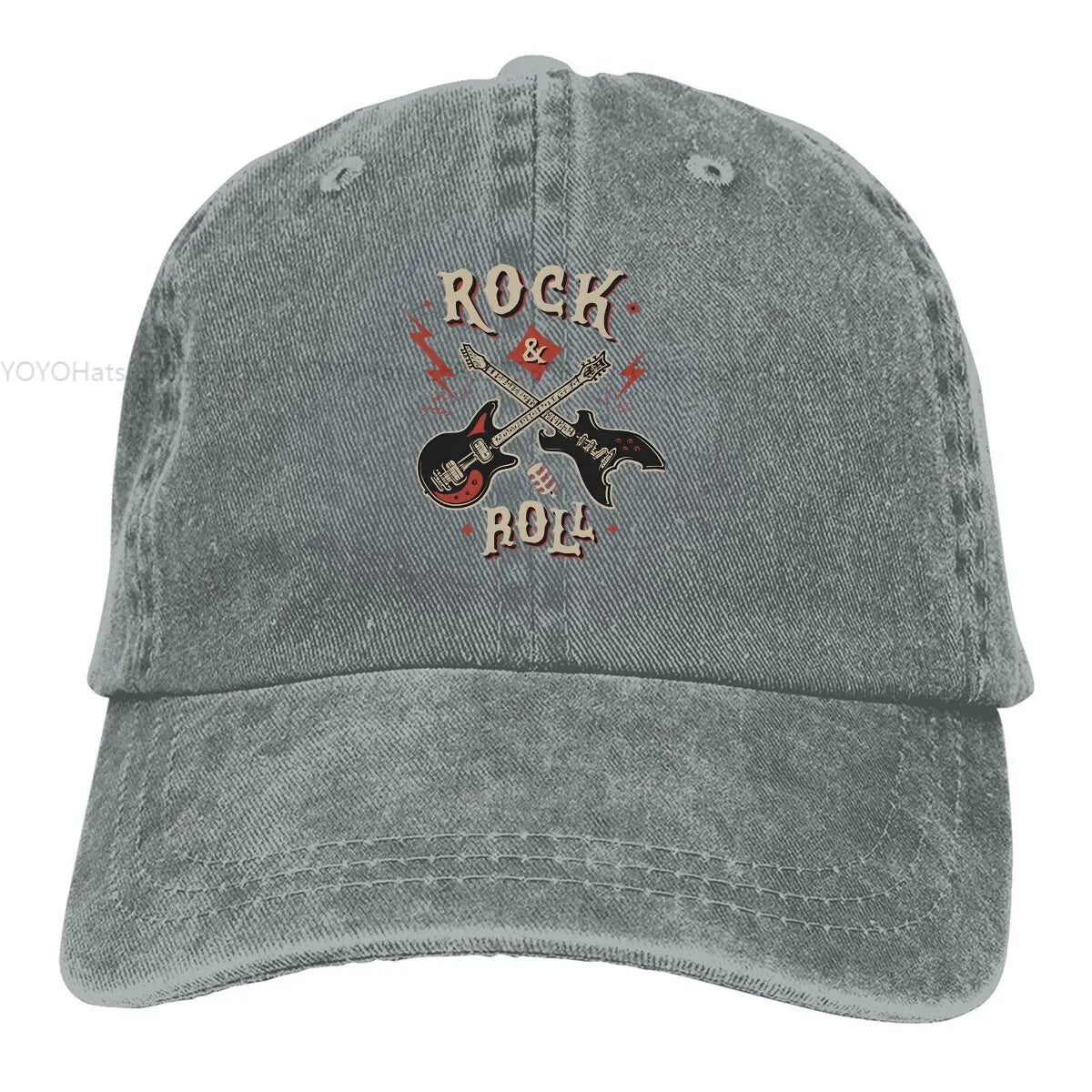 Rock N Roll Multicolor Hat Peaked Women's Cap Guitar Lovers Personalized Visor Protection Hats
