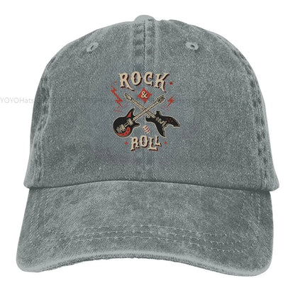 Rock N Roll Multicolor Hat Peaked Women's Cap Guitar Lovers Personalized Visor Protection Hats