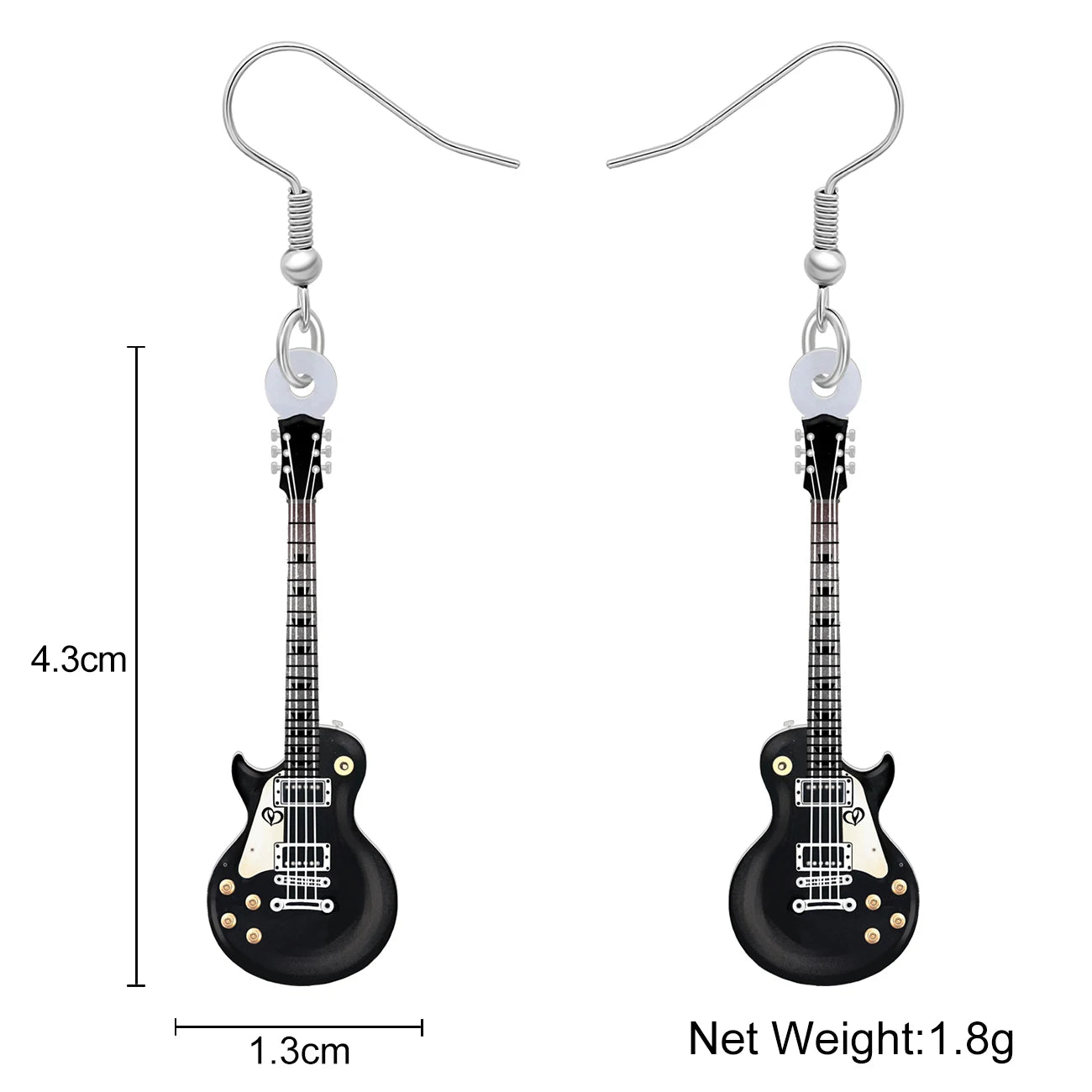 Bonsny Acrylic Anime Guitar Dangle Earrings Musical Instruments Drop Charms Fashion Jewelry For Women Girls Teens Gift Accessory