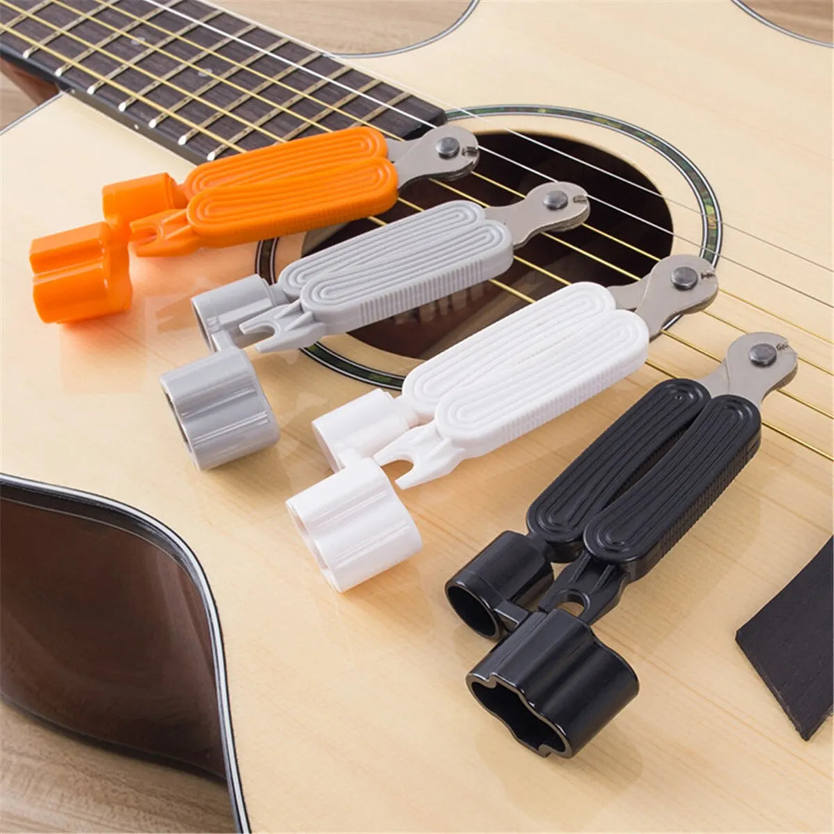 Guitar String Winder String Cutter Bridge Pin Puller 3 IN 1String Peg Winder Guitar Repair Tool Black