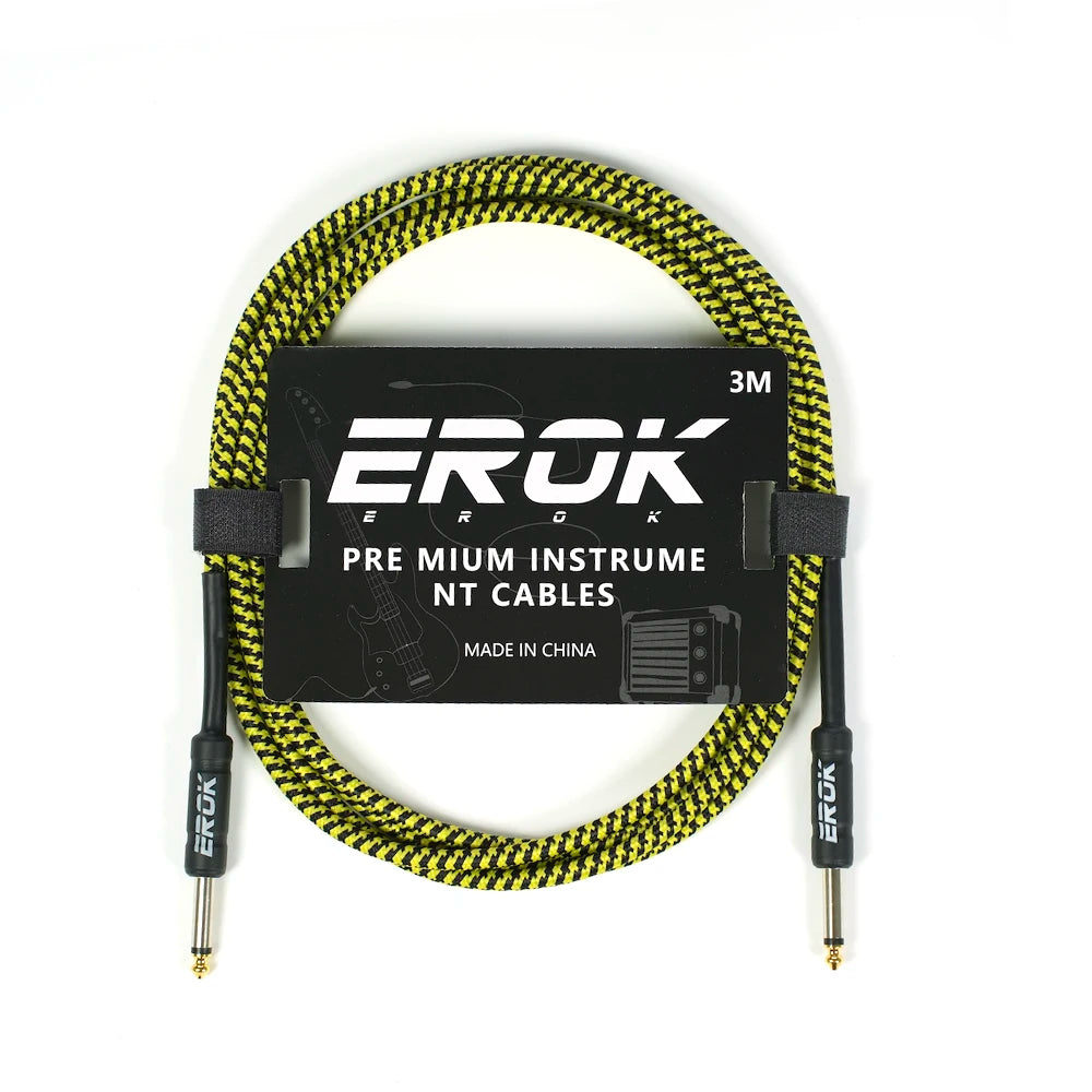 EROK 3/6/10M Guitar Audio Cable 6.35mm Plug No Noise Audio Wire Cord Musical Instrument Accessories Parts for Bass