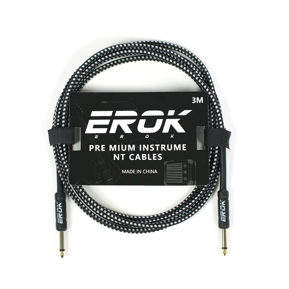 EROK 3/6/10M Guitar Audio Cable 6.35mm Plug No Noise Audio Wire Cord Musical Instrument Accessories Parts for Bass