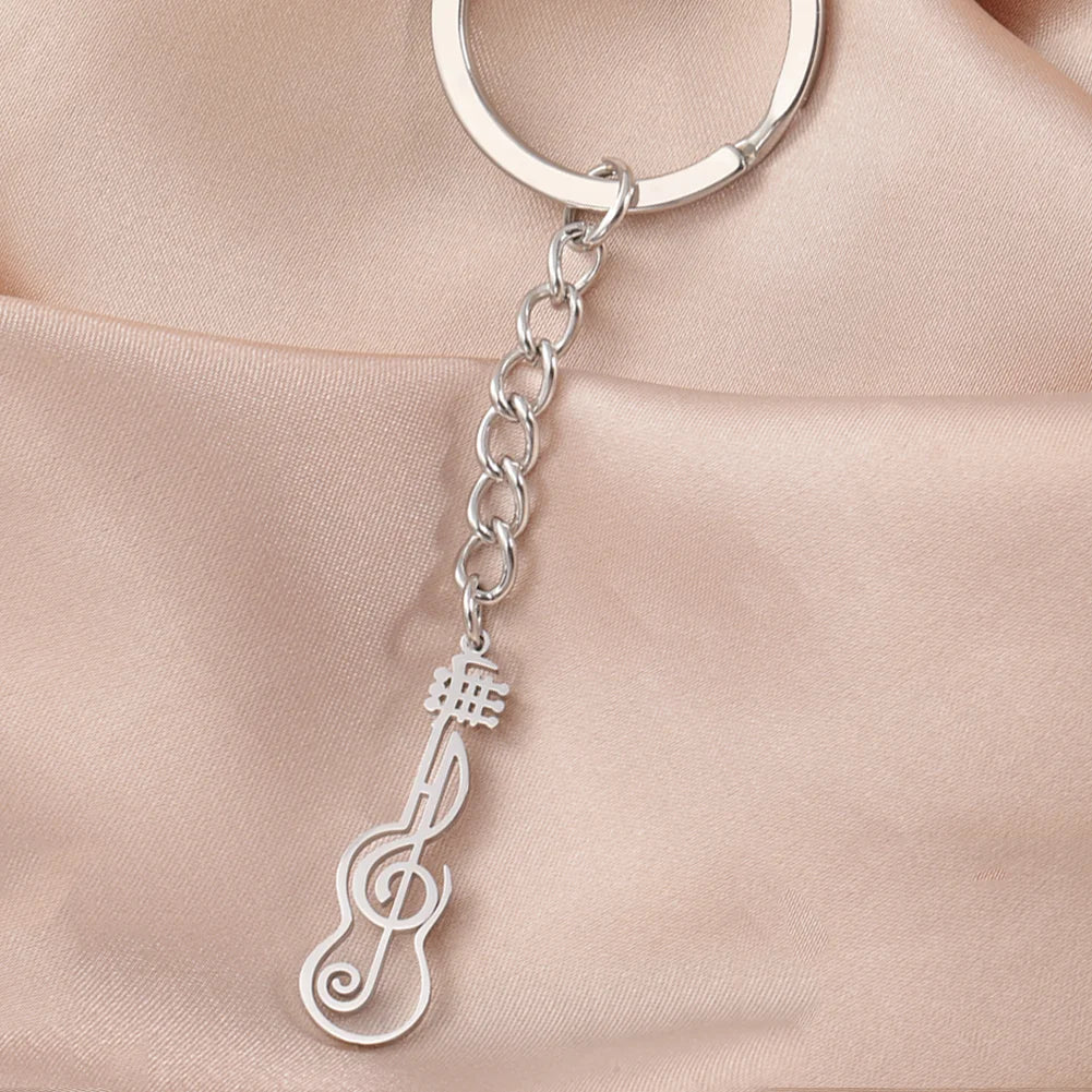 Unift Music Note Treble Clef Guitar Necklaces for Women Stainless Steel Pendant Trendy Music Jewelry Musician Violin Neck Chain