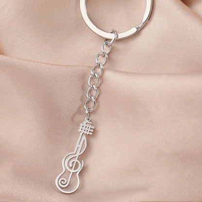 Unift Music Note Treble Clef Guitar Necklaces for Women Stainless Steel Pendant Trendy Music Jewelry Musician Violin Neck Chain