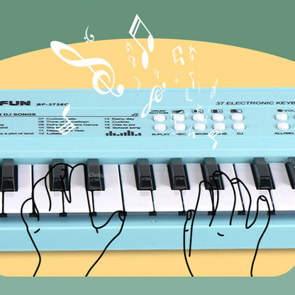 37-Key Rechargeable Electronic Piano Keyboard + Mic – Educational Music Toy for Kids